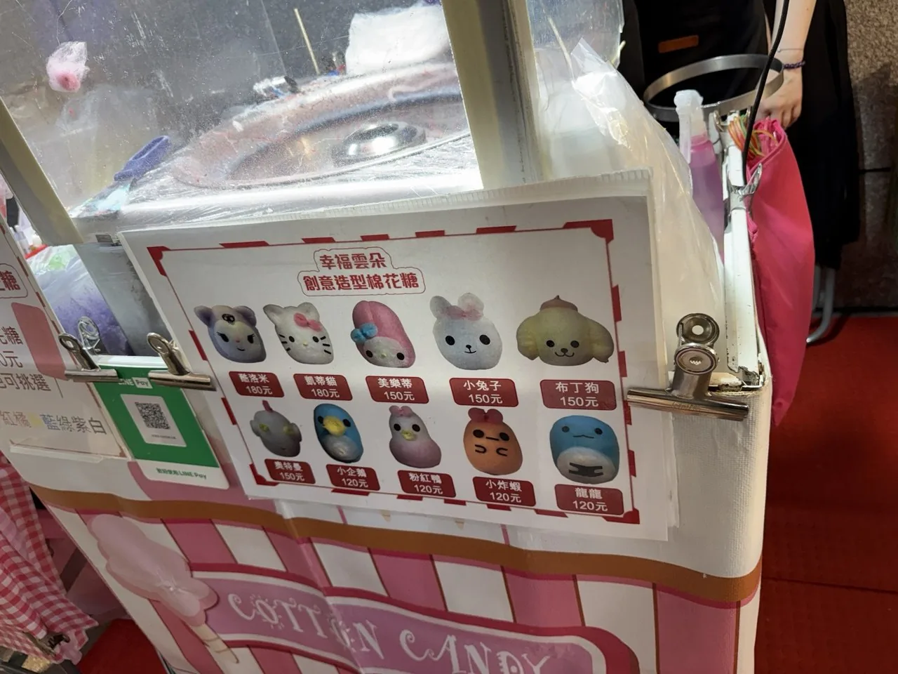 국립대만과학교육관 헬로키티 솜사탕 메뉴판, NT$180